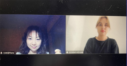Flora Wang with Elizaveta Lapshina at the One-On-One Career Training Session